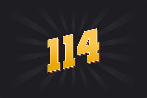 Number 114 Vector Font Alphabet Yellow 114 Number With Black