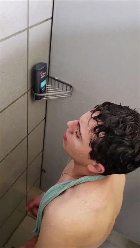 shower guy jerking off in gym showers