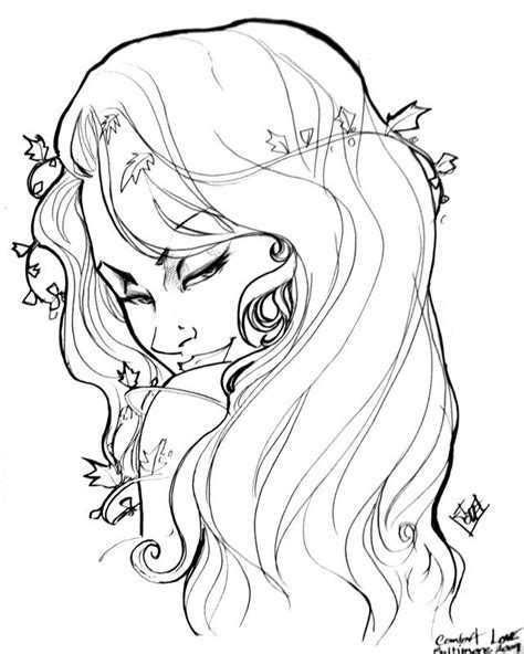 Poison Ivy Head Sketch By Comfortlove On Deviantart Poison Ivy