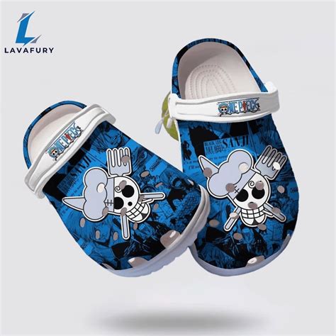 One Pice Monkey D Luffy Blue Rubber Crocs Crocband Clogs Lavafury