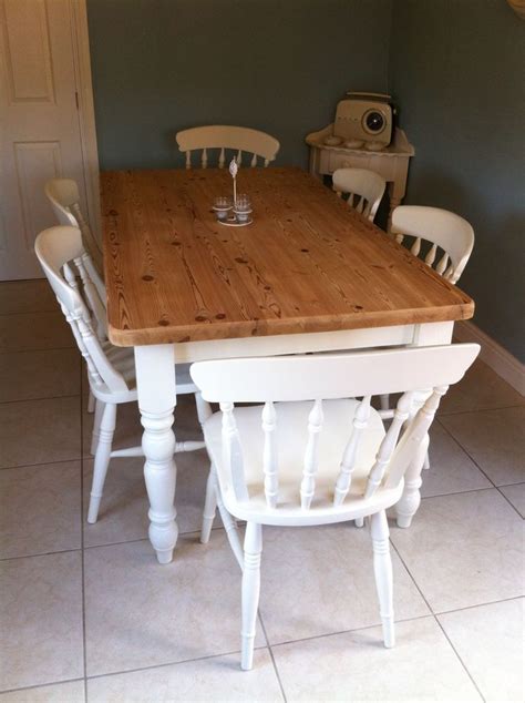 4.0 out of 5 stars. SHABBY CHIC FARMHOUSE 6 FOOT PINE TABLE AND 6 CHAIRS IN ...