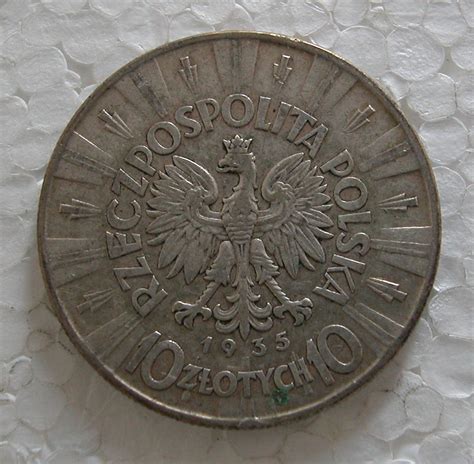 Poland Pilsudski Silver 10 Zlotych 1935 Y29 Axf Ebay