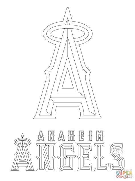 Los Angeles Angels Of Anaheim Logo Coloring Pages Mlb Coloring Pages