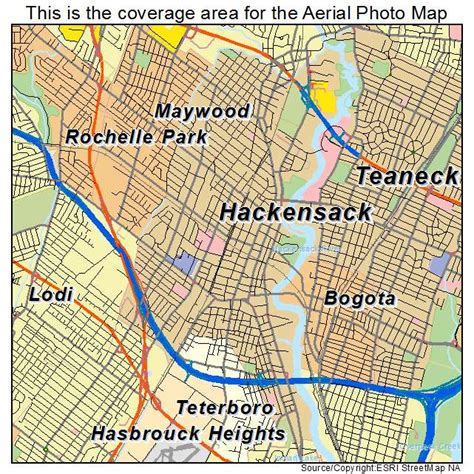 Aerial Photography Map Of Hackensack Nj New Jersey