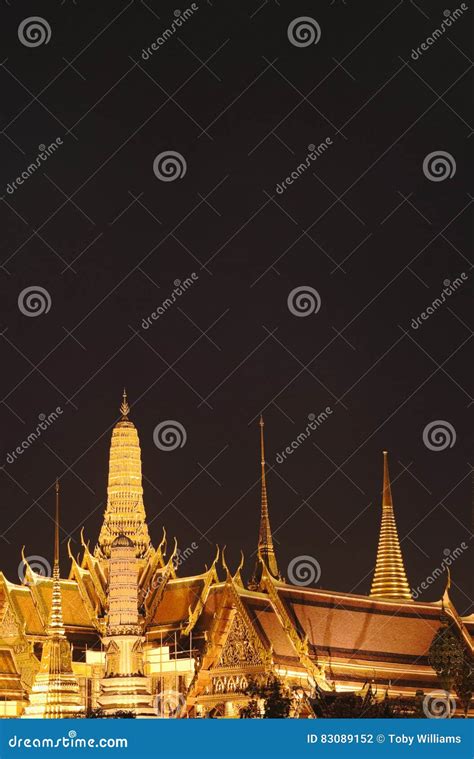 Grand Palace At Night Bangkok Thailand Stock Photo Image Of Lighted