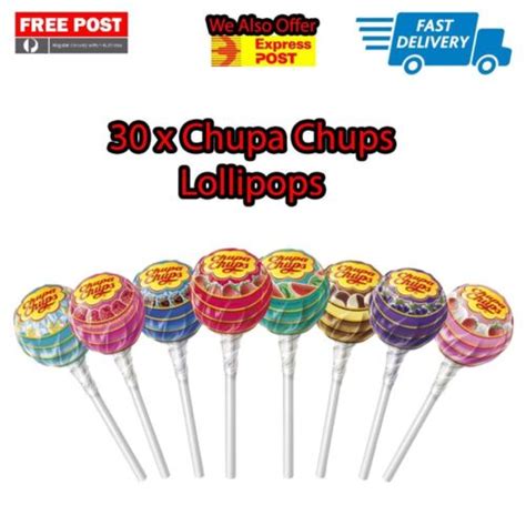 30 X Best Chupa Chups Lollipops Assorted Flavour Bulk Kids Lollies Bag