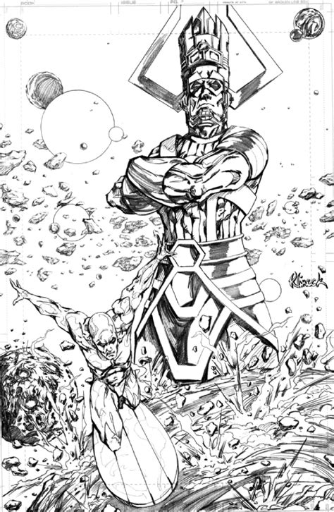 Silver Surfer And Galactus In Glenn Klimecks Pin Ups Comic Art