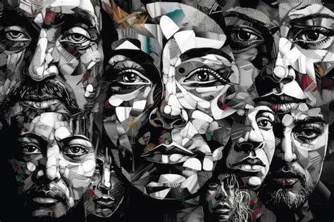 Premium Ai Image Abstract Faces Collage A Colorful And Expressive