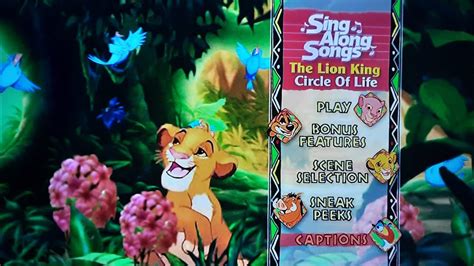 Disney Sing Along Songs The Lion King Circle Of Life Dvd Menu