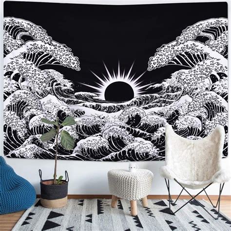 Great Wave Kanagawa Tapestry Wall Tapestry Bedroom Wall Decor Bedroom