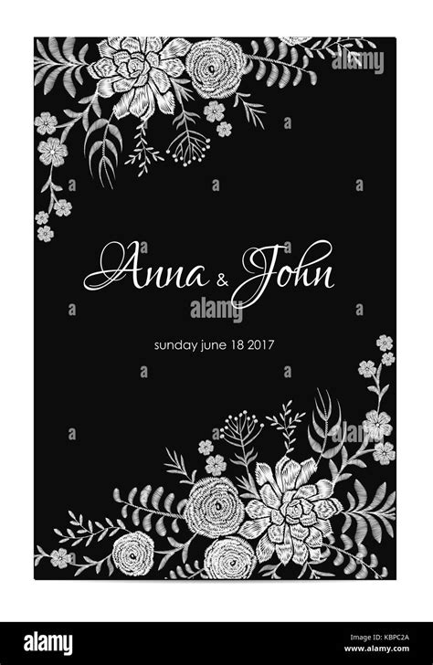 Black And White Wedding Invitation Vintage Greeting Card Template