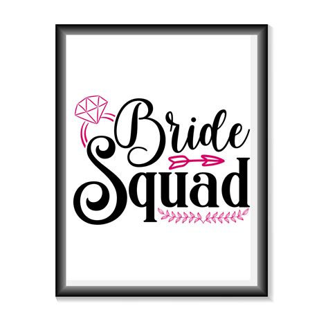 Bride Squad Wedding Quotes Template Vector For T Shirts Mugs Bags Poster Cards And Much More