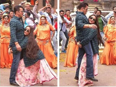 Sonakshi Sinha Once Lifted Salman Khan On The Sets Of Dabangg 3 Check Out This Pic To Believe Us
