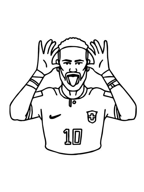 Neymar Coloring Pages Easy Sketch Coloring Page