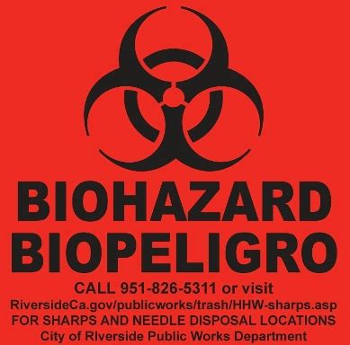 Not for recycling where possible. Sharps Container Printable Labels - Fluorescent Biohazard ...