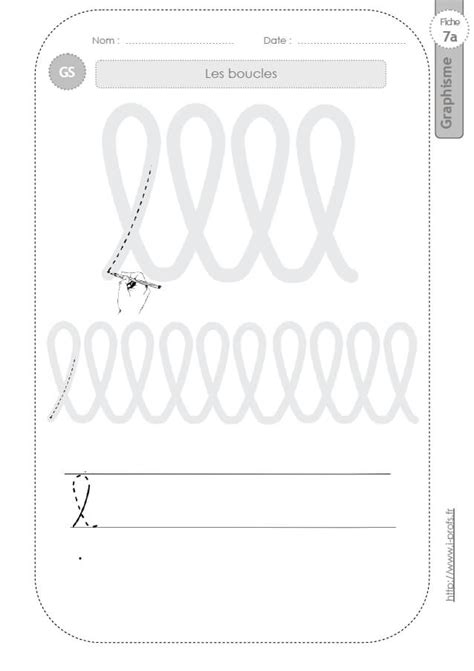 GS:GRAPHISME ET ECRITURE CURSIVE. Fiches sur les Boucles