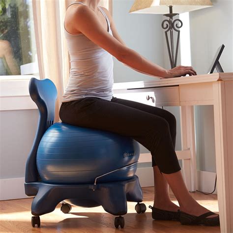 One of the newest trends in office ergonomics is the use of exercise balls to replace an office chair. Amazon.com: Gaiam Balance Ball Chair - Exercise Stability ...