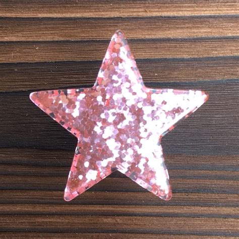 Pink Glitter Star Drawer Knob Cabinet Knob Star Shaped Made Etsy