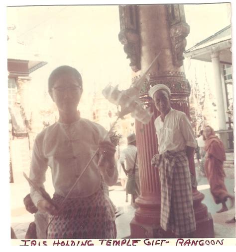 Vintage Photograph Burma Woman Holding Temple T Rangoon 1968 Myanmar
