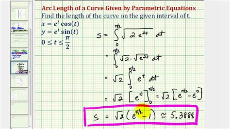Ex 2 Determine The Arc Length Of A Curve Given By Parametric Equations
