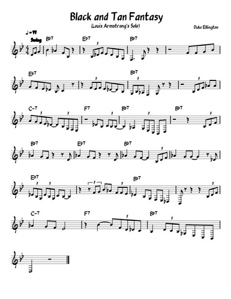 Black And Tan Fantasy Sheet Music For Trumpet Download Free In Pdf Or