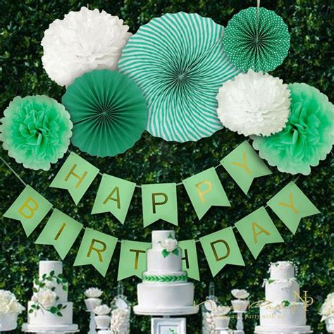 Get an anniversary party theme that represents your couple's unique relationship. Green Theme Birthday Party Fan Decoration Set - Happy Party Supply