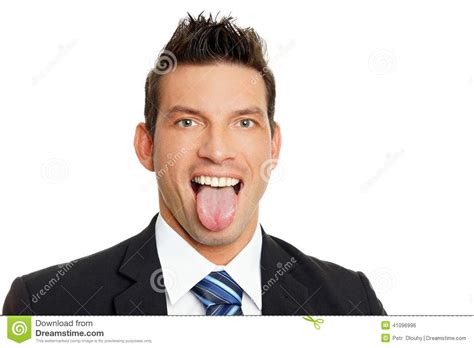 Man Sticks Out Tongue Stock Photo Image Of Male Smile