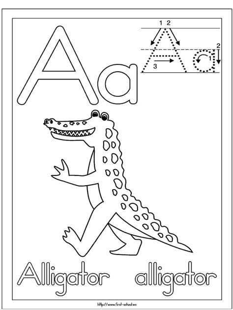 Alligator Picture To Color For A Week Letter A Activities Pinterest