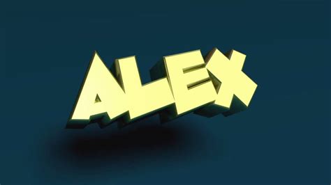 Alex 3d Name Gold Spinning Text Youtube