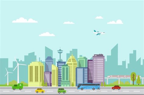 Premium Vector Smart City In The Future Illustration Design