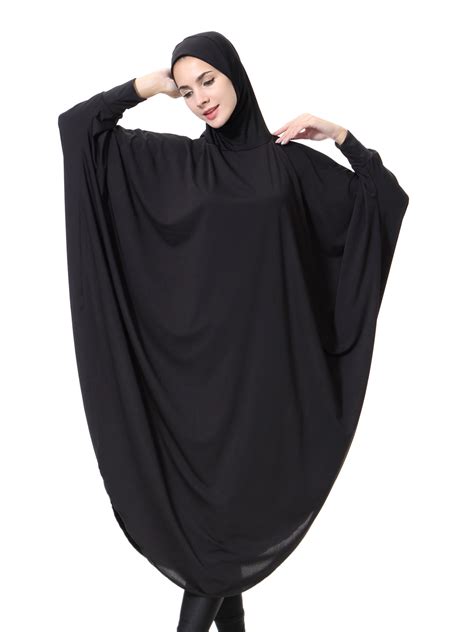 4pcsbag Oversize Hijab With Sleeve Black Long Mlxl Size Hijab With
