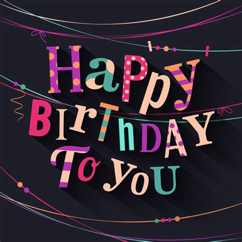 Happy Birthday Cards Creative Vector 02 Free Download
