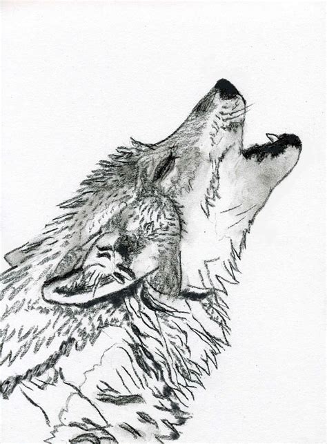 Charcoal Wolf Howling By Merearthling On Deviantart