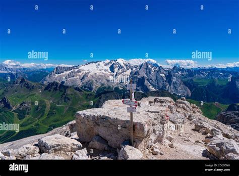 Marmolada Massif Dolomiti Itay Beautiful View Over The Marmolada