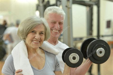 Elderly Couple In A Gym — Stock Photo © Aletia 42880779