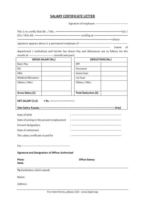21 Free Salary Certificate Templates Word Excel Formats