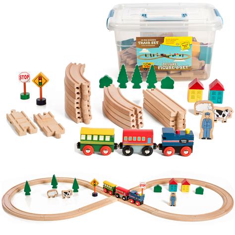 Buy On Track Usa Wooden Train Set Figure 8 Wooden Train Track Set 35