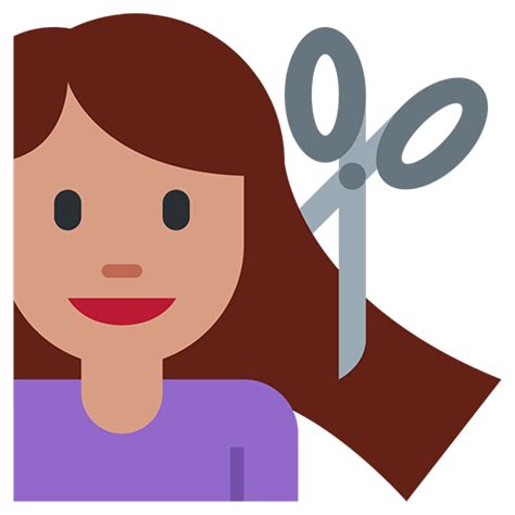 Person getting haircut emoji with medium skin tone meaning. Haircut | ID#: 10614 | Emoji.co.uk