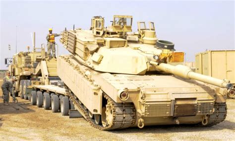 M1 Abrams Tank Unloading Military Machine