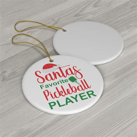 Pickleball Ornament Pickleball Santa Ceramic Christmas Etsy