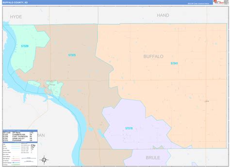Buffalo County Sd Wall Map Color Cast Style By Marketmaps Mapsales