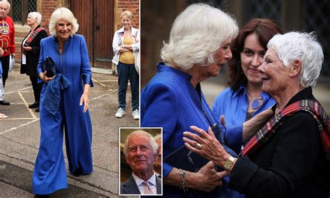 Queen Camilla Greets Dame Judi Dench As The Queens Reading Rooms