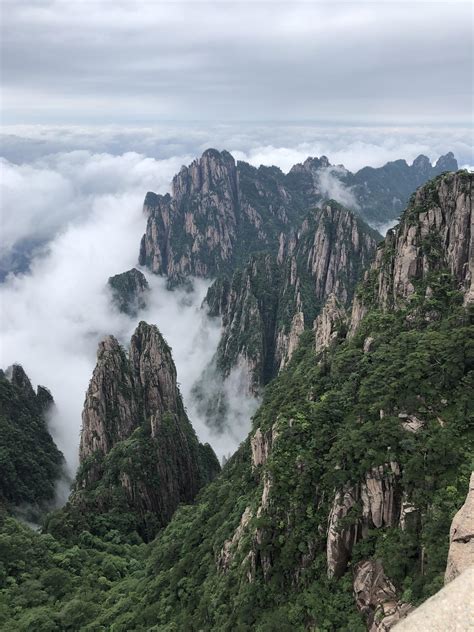 View Of The Sea Of Clouds At Huangshan Mountain China Oc