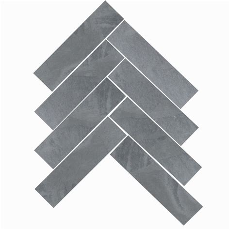 Brazilian Gray Cleft Slate Herringbone Tile 6x24 Herringbone Tile