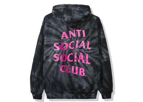 Anti Social Social Club Laguna Hoodie Fw19 Black Tie Dye Mens Fw19