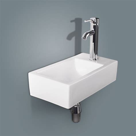 If you have a farmhouse kitchen sink — and need a wall mount faucet — check out this design from strom plumbing. Right Corner Wall Mount Sink Rectangle Ceramic Vessel Sink ...