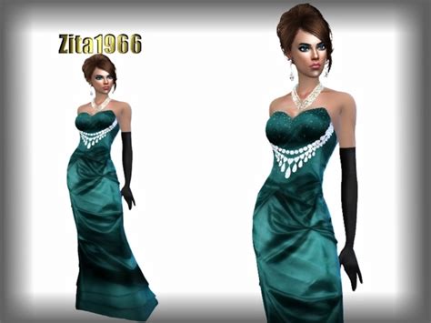 The Sims Resource Zita Red Evening Gown