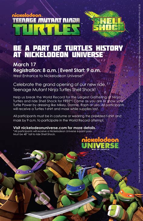 Teenage Mutant Ninja Turtles Shell Shock Flyer Be Part Of Turtles
