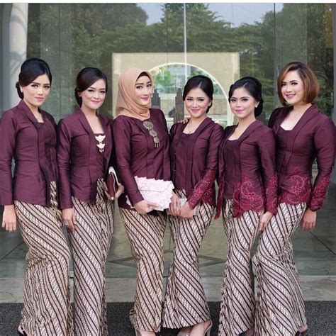 Model Kebaya Batik Parang Kecil Ungu  Model baju wanita, Model pakaian