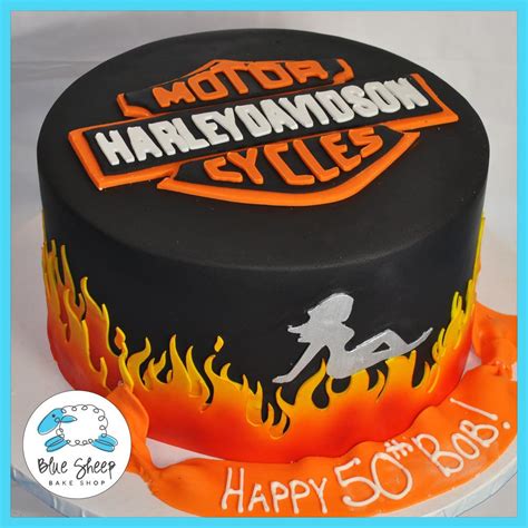 Below we will share a few harley davidson logo with flames pictures in various image dimension, i know this is not enough for harley davi. Harley Davidson 50th Birthday Cake | Blue Sheep Bake Shop